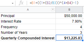 quarterly compounding excel 2