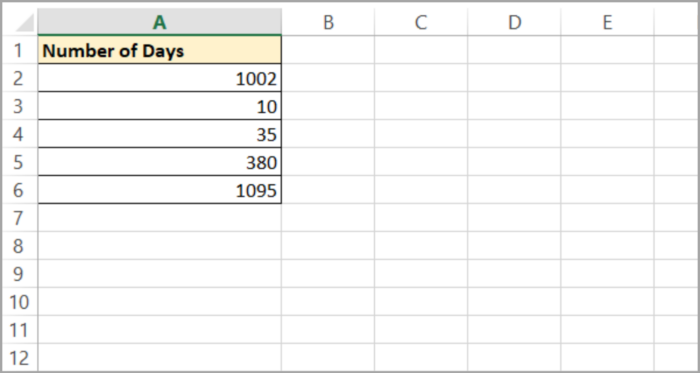 Converting Days to Years in Excel Using Simple Formulas