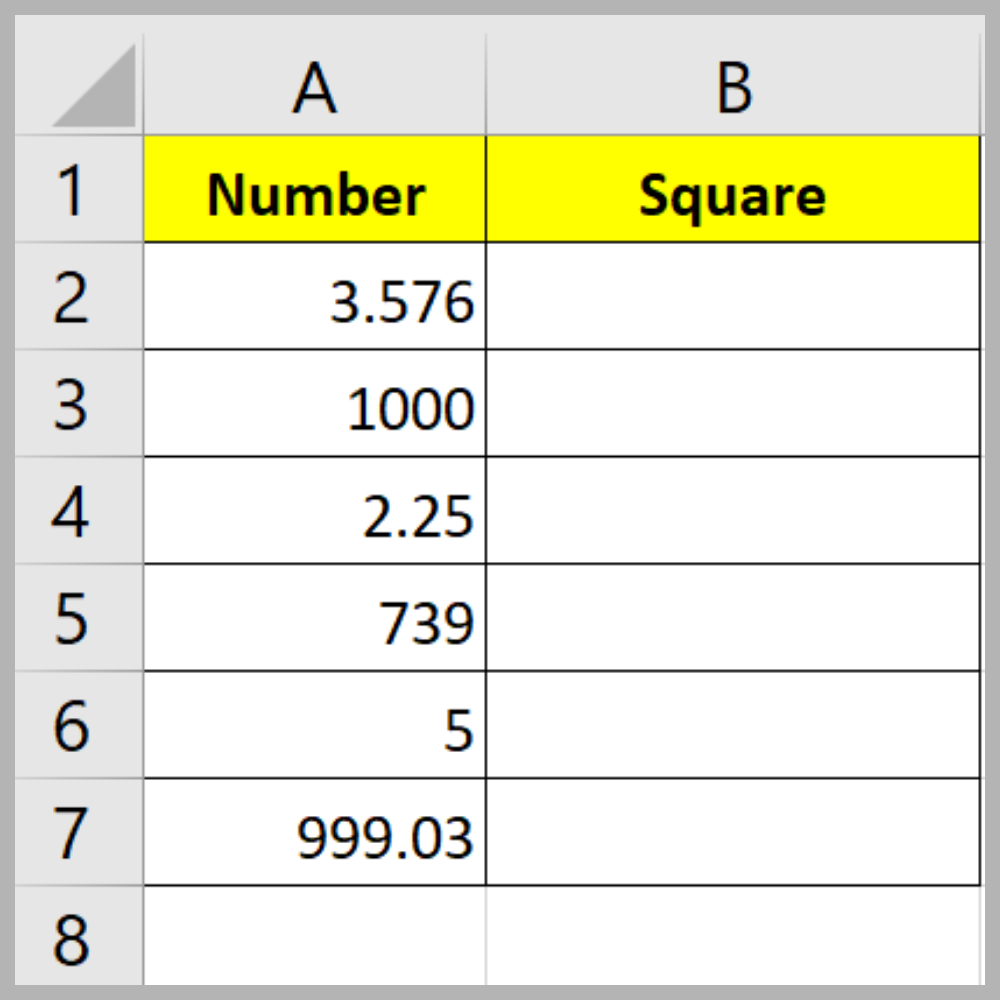 An Easy Guide to Square a Number in Excel