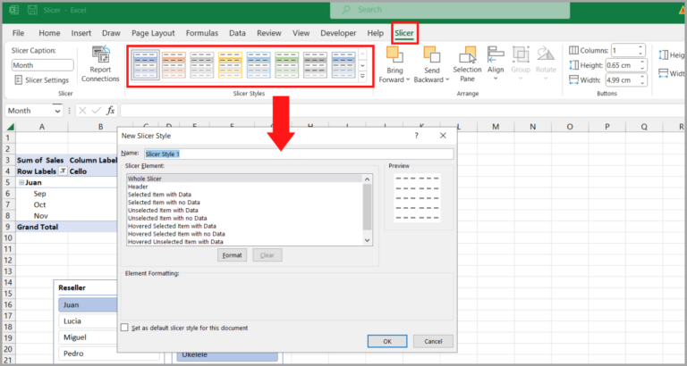 Using Slicers in Excel for Charts and Pivot Tables