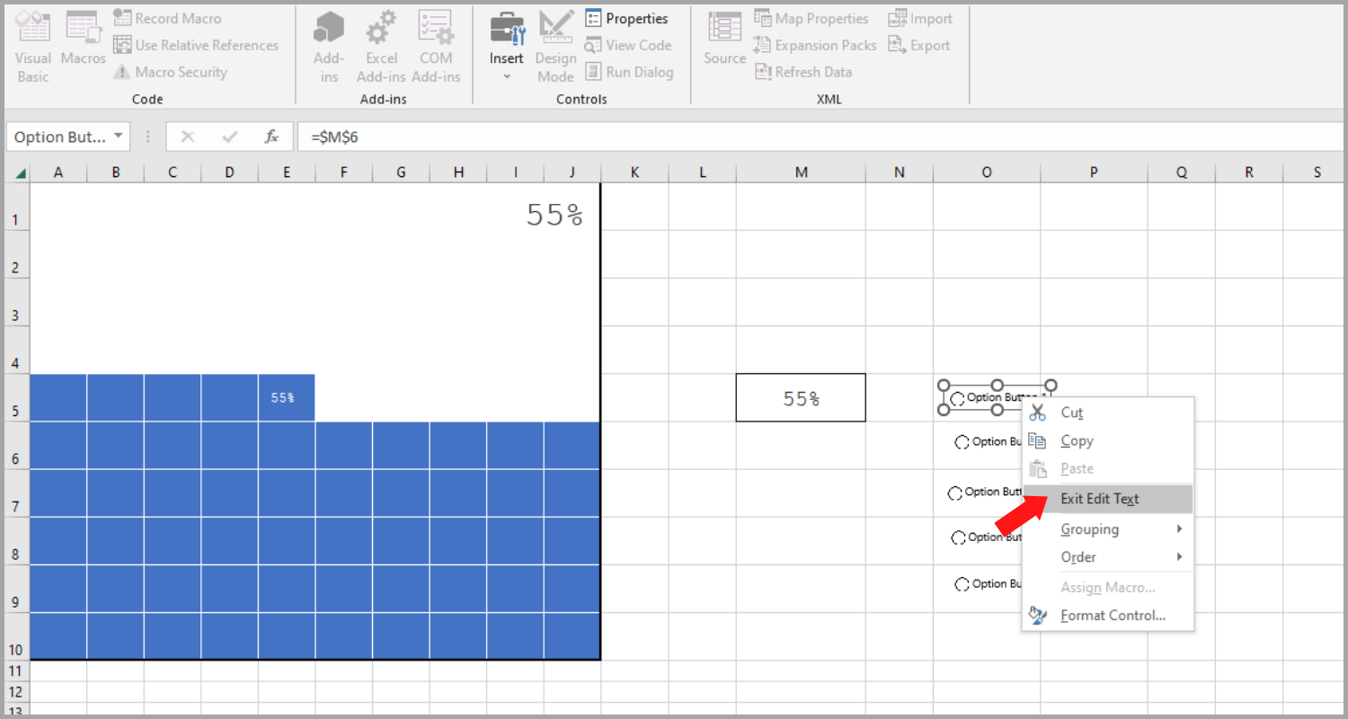 Creating a Waffle Chart in Excel