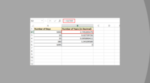 Converting Days to Years in Excel Using Simple Formulas