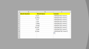 Converting Month Number into Month Name in Excel