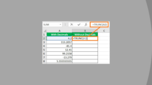 Remove Decimals in Excel