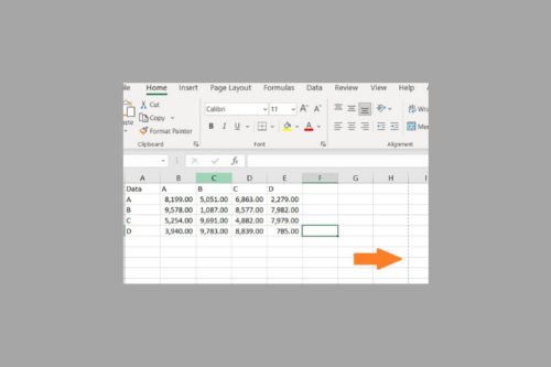 Removing Dotted Lines in Excel