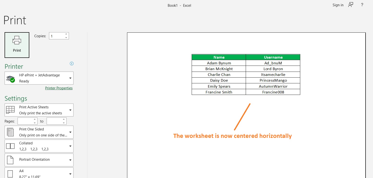 Center Your Worksheet Horizontally In Excel