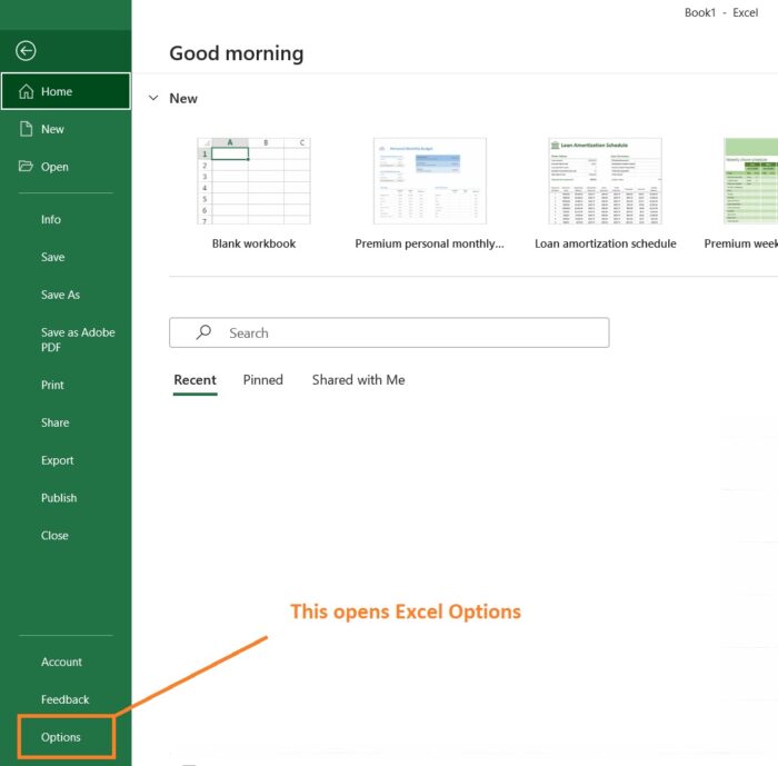 Set the Default Font in Excel